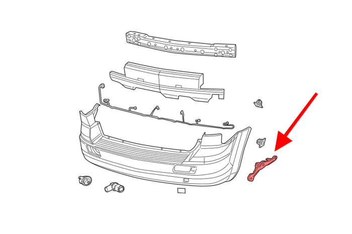 DODGE JOURNEY I 2008-2020 ŚLIZG TYLNEGO ZDERZAKA PRAWY 68190680AC