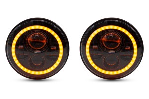 LAND ROVER DEFENDER 90/110 LAMPY PRZEDNIE LEDOWE 7'' HALO EYES