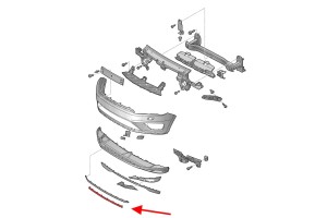 VOLKSWAGEN TOUAREG II 7P 2014-2018 PO FACELIFTINGU CHROMOWANA LISTWA PRZEDNIEGO ZDERZAKA ŚRODKOWA DOLNA 7P6853079