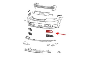 DODGE JOURNEY I 2008-2010 PRZED LIFTINGIEM KRATKA ZDERZAKA PRZEDNIEGO LEWA 68079851AB