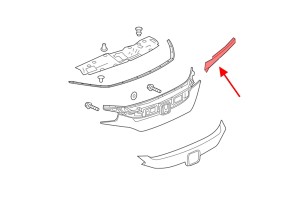 HONDA CIVIC X 2016-2019 PRZED FACELIFTINGIEM LISTWA GRILLA CHROM LEWA 71128TEAT0XXM1