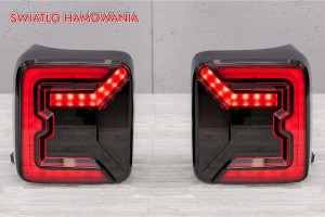 JEEP WRANGLER JL 2018+ LAMPY TYLNE LED CZARNE DYMIONE WERSJA EUROPEJSKA