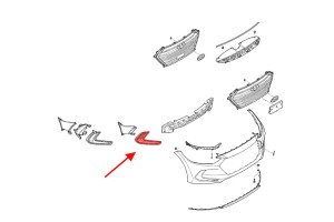 HYUNDAI ELANTRA VI AD 2015-2018 PRZED FACELIFTINGIEM KRATKA ZDERZAKA ZAŚLEPKA LAMPY PRZEDNIA PRAWA 86564F2300