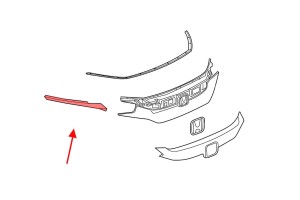 HONDA CIVIC X 2019-2021 PO FACELIFTINGU LISTWA GRILLA PRAWA CZARNA 71124TEGA51