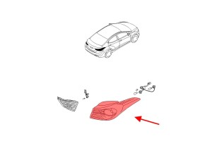 HYUNDAI ELANTRA V MD 2010-2013 PRZED FACELIFTINGIEM KAROSERYJNA LAMPA TYLNA PRAWA 924023X010