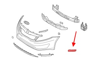 KIA OPTIMA III TF 2013-2015 PO FACELIFTINGU ŚLIZG PRZEDNIEGO ZDERZAKA LEWY 865132T500