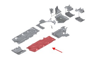 BMW X1 F48 2015+ MATERIAŁOWA OSŁONA PODWOZIA LEWA 51757290803