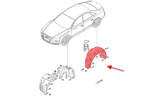 AUDI A8 D4 2010-2017 MATERIAŁOWE NADKOLE TYLNE LEWE 4H0810171D