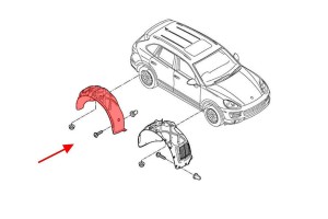 PORSCHE CAYENNE 958 2011-2017 MATERIAŁOWE NADKOLE TYLNE PRAWE 95850497200