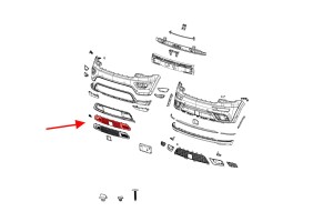 JEEP GRAND CHEROKEE IV WK2 2017-2021 PO DRUGIM FACELIFTINGU KRATKA ATRAPA PRZEDNIEGO ZDERZAKA Z TEMPOMATEM 68310778AB