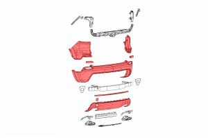 JEEP CHEROKEE V KL 2018-2023 PO FACELIFTINGU KOMPLETNY ZDERZAK TYLNY Z 6xPDC 68407957AA