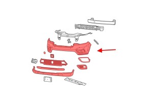 JEEP CHEROKEE V KL 2018-2023 PO FACELIFTINGU KOMPLETNY ZDERZAK PRZEDNI Z PDC 68406528AC