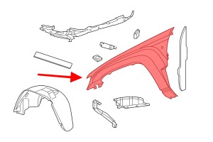 JEEP GRAND CHEROKEE IV WK2 2010-2021 BŁOTNIK PRZEDNI LEWY 55369597AB