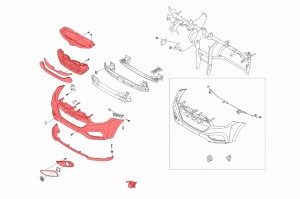 HYUNDAI ix35 LM 2010-2015 KOMPLETNY ZDERZAK PRZEDNI Z GRILLEM I LAMPAMI PRZECIWMGIELNYMI 865112Y000