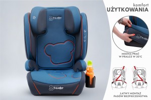 NICOLO FOTELIK SAMOCHODOWY PODSTAWKA 2w1 I SIZE 100-150 CM R129 ISOFIX