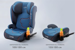 NICOLO FOTELIK SAMOCHODOWY PODSTAWKA 2w1 I SIZE 100-150 CM R129 ISOFIX