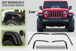 JEEP WRANGLER JL 2018+ DODATKOWE POSZERZENIA NADKOLI 5 CM