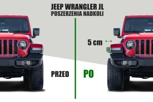 JEEP WRANGLER JL 2018+ DODATKOWE POSZERZENIA NADKOLI 5 CM