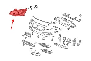 HONDA CIVIC X 2016-2019 HATCHBACK PRZED FACELIFTINGIEM LAMPA PRZEDNIA LED LEWA 33150TBAA01