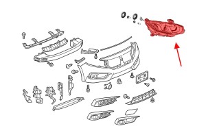 HONDA CIVIC X HATCHBACK 2016-2019 PRZED FACELIFTINGIEM LAMPA PRZEDNIA LED PRAWA 33100TBAA01