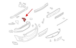 VOLVO XC60 I 2008-2013 PRZED FACELIFTINGIEM ŚLIZG ZDERZAKA PRZEDNIEGO PRAWY VOLVO 30763436