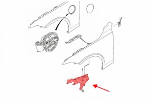 VOLVO V90 2016+ MOCOWANIE PRZEDNIEGO BŁOTNIKA ŚLIZG LEWY 31447897