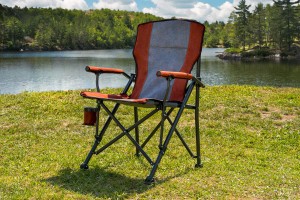 SKŁADANE KRZESŁO TURYSTYCZNE Z OPARCIEM SZARO-BORDOWE