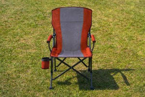 SKŁADANE KRZESŁO TURYSTYCZNE Z OPARCIEM SZARO-BORDOWE