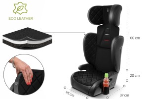 ROCCO FOTELIK SAMOCHODOWY EKOSKÓRA PODSTAWKA 2w1 I SIZE 100-150 CM R129