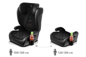 ROCCO FOTELIK SAMOCHODOWY EKOSKÓRA PODSTAWKA 2w1 I SIZE 100-150 CM R129