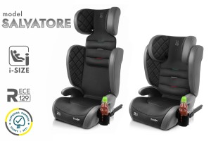 SALVATORE FOTELIK SAMOCHODOWY EKOSKÓRA PODSTAWKA 2w1 I SIZE 100-150 CM R129 ISOFIX