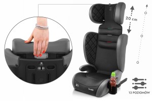 SALVATORE FOTELIK SAMOCHODOWY EKOSKÓRA PODSTAWKA 2w1 I SIZE 100-150 CM R129 ISOFIX