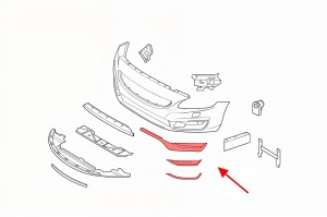 VOLVO V60 I 2013-2018 PO FACELIFTINGU KRATKA PRZEDNIEGO ZDERZAKA Z PDC LEWA 31353654