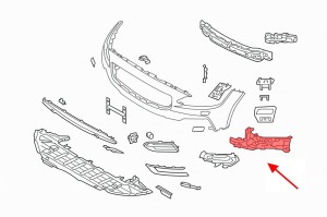 VOLVO S90 2016-2020 ŚLIZG PRZEDNIEGO ZDERZAKA LEWY 31383237