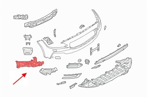 VOLVO S90 2016-2020 ŚLIZG PRZEDNIEGO ZDERZAKA PRAWY 31383238