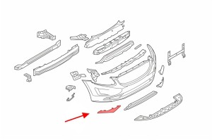 VOLVO XC60 I 2013-2017 PO FACELIFTINGU LISTWA PRZENIEGO ZDERZAKA PRAWA 31352459 31365350