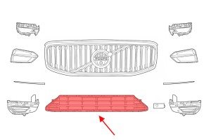 VOLVO XC60 II 2017-2021 PRZED FACELIFTINGIEM KRATKA PRZEDNIEGO ZDERZAKA ŚRODKOWA 32296070