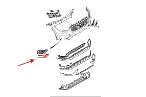 VOLVO XC90 II 2019+ PO FACELIFTINGU LISTWA KRATKI PRZEDNIEGO ZDERZAKA PRAWA 31663540