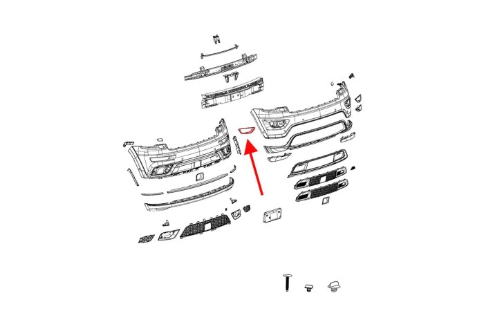 JEEP GRAND CHEROKEE IV WK2 2017-2021 PO FACELIFTINGU RAMKA HALOGENU KRATKA ZDERZAKA CZARNA PRAWA 5YL30TZZAA