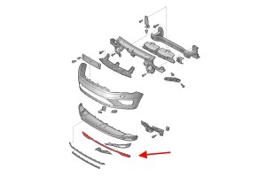 VOLKSWAGEN TOUAREG II 7P 2014-2018 PO FACELIFTINGU LISTWA SPOILER PRZEDNIEGO ZDERZAKA 7P6807110B