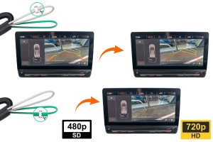 MERCEDES C-CLASS S204 2007-2014 KAMERA COFANIA FULL HD DYNAMICZNE LINIE ZINTEGROWANA Z KLAMKĄ KLAPY TYLNEJ