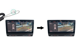 MERCEDES S-CLASS W222 2014-2020 KAMERA COFANIA FULL HD DYNAMICZNE LINIE ZINTEGROWANA Z KLAMKĄ KLAPY TYLNEJ