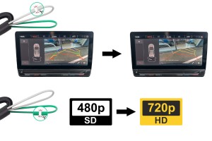 SKODA OCTAVIA II KOMBI 2007-2012 KAMERA COFANIA FULL HD DYNAMICZNE LINIE ZINTEGROWANA Z KLAMKĄ KLAPY TYLNEJ