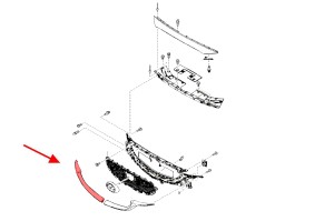 MAZDA CX-5 II KF 2017-2021 PRZED FACELIFTINGIEM CHROMOWANA LISTWA GRILLA PRAWA KB8A507J1