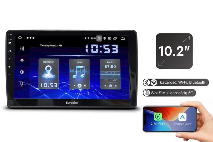 WRANGLER JK 2011-2018 NAWIGACJA 10,2" ANDROID 13 1280x720 6GB RAM / 64GB ROM