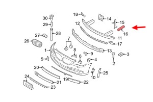 BMW SERIA 7 F04 2008-2015 STREFA ZGNIOTU DOLNA LEWA ODBÓJ 51117273399