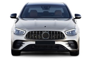 MERCEDES E-CLASS W213 AMG 2020+ PO LIFTINGU Z KAMERĄ GRILL GT PANAMERICANA SREBRNY
