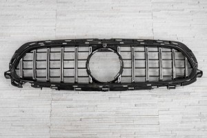 MERCEDES E-CLASS W213 AMG 2020+ PO LIFTINGU Z KAMERĄ GRILL GT PANAMERICANA SREBRNY