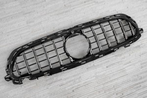 MERCEDES E-CLASS W213 AMG 2020+ PO LIFTINGU Z KAMERĄ GRILL GT PANAMERICANA SREBRNY
