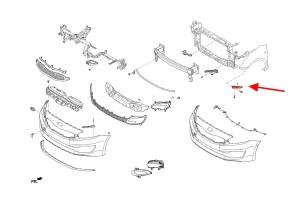 KIA CEED II JD 2012-2015 PRZED LIFTINGIEM ŚLIZG PRZEDNIEGO ZDERZAKA LEWY 86513A2000